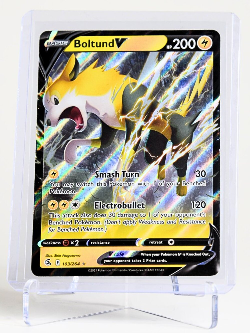Pokemon Card Boltund 103/264 V Ultra Rare Holo Fusion Strike